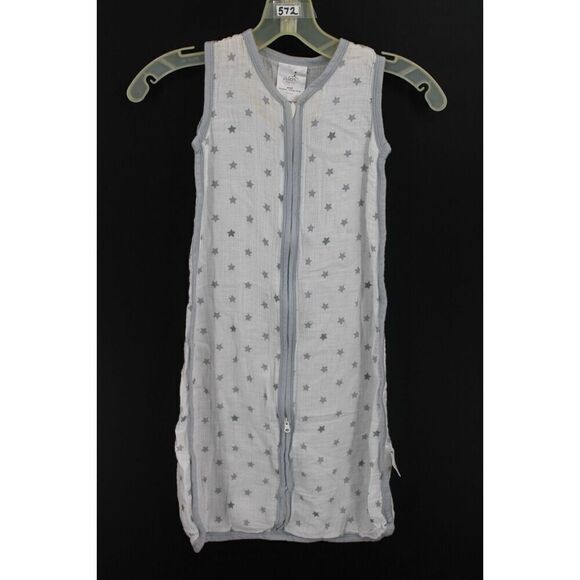 Aden & Anais Stars Small 0-6 Months Cotton Gauze SleepSack Gray White Muslin - Picture 1 of 8